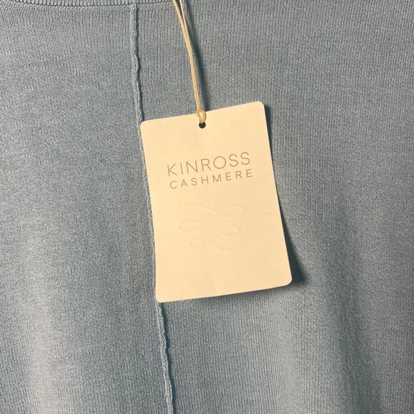 Pastel Blue Cashmere Long Sleeve Hi-Low Crewneck Softgirl Cozy Comfortcore Chic - Picture 12 of 12